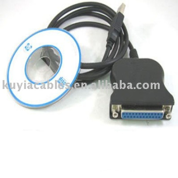 USB a 25 hembra Cable paralelo del convertidor de la impresora del puerto